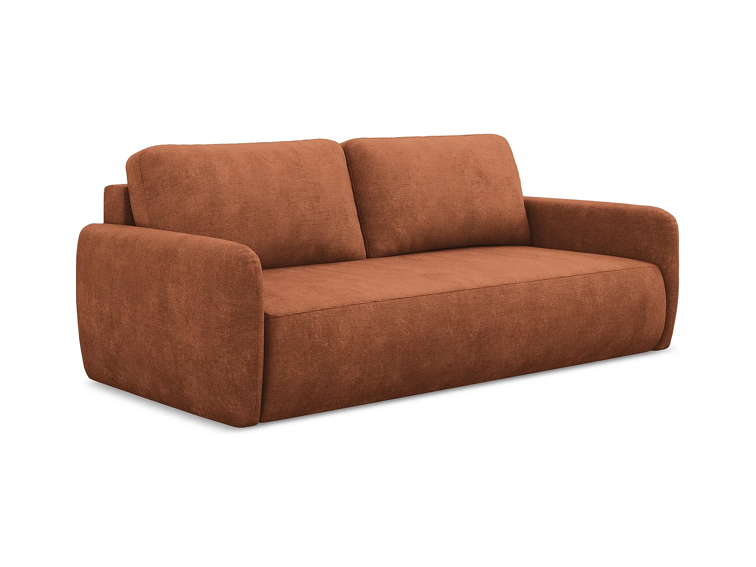 3-Sitzer Sofa mit Schlaffunktion - Chenille - Terrakotta - LILO