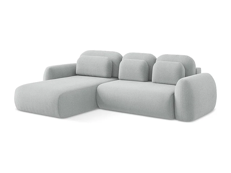 Hoekslaapbank links van lichtgrijs bouclé - LOHI