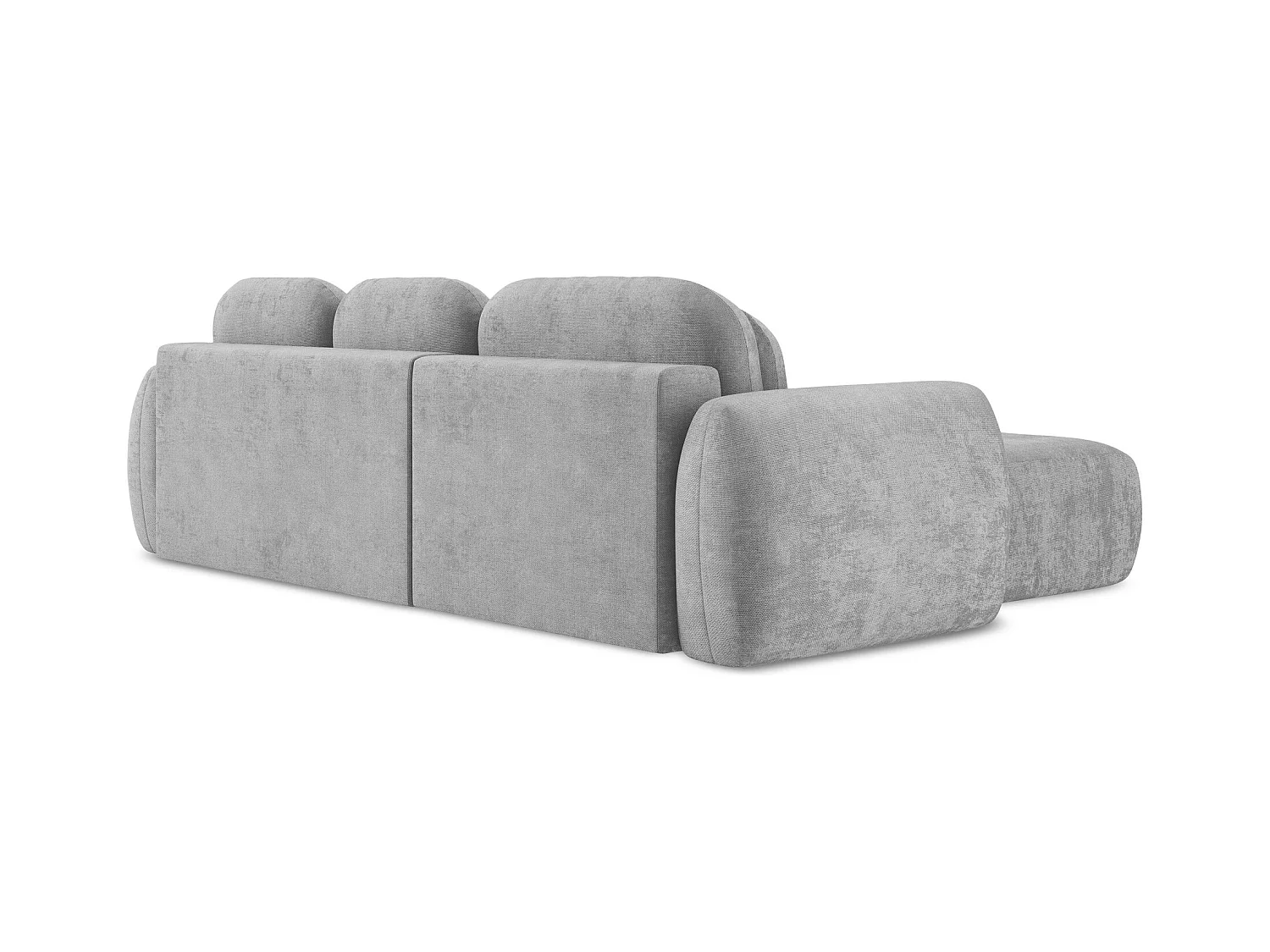 Canapé d’angle 3 places gauche convertible en tissu chenille - gris clair - LOHI