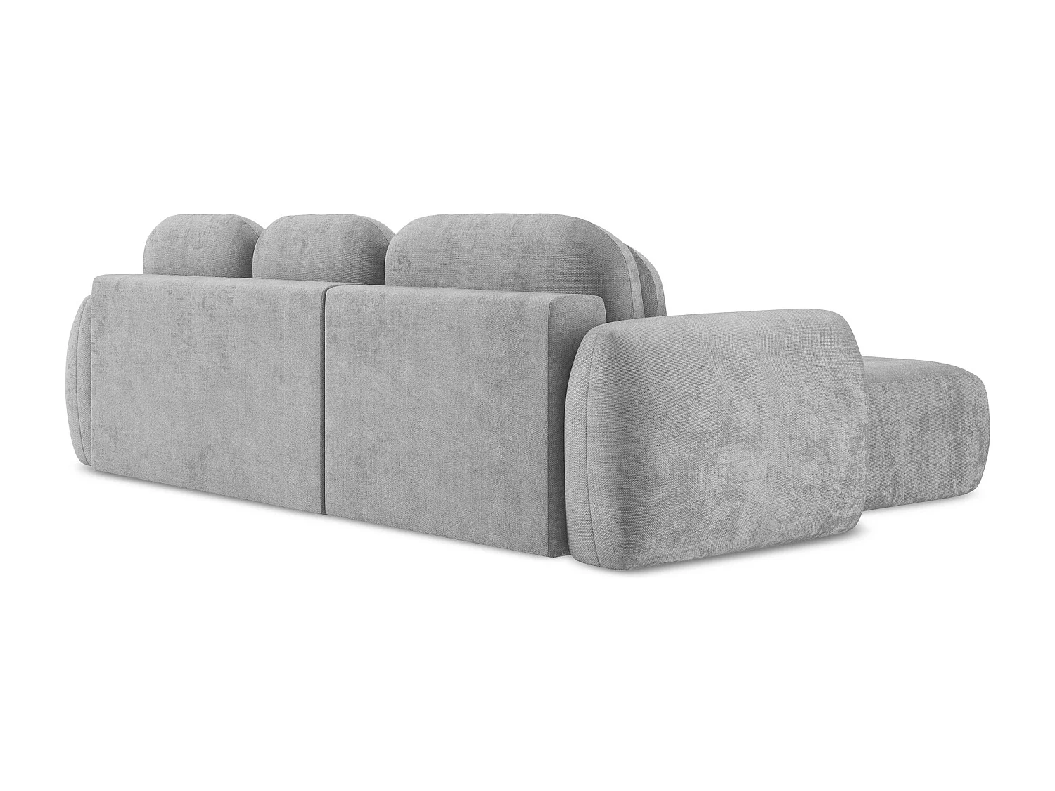 Canapé d’angle 3 places gauche convertible en tissu chenille - gris clair - LOHI