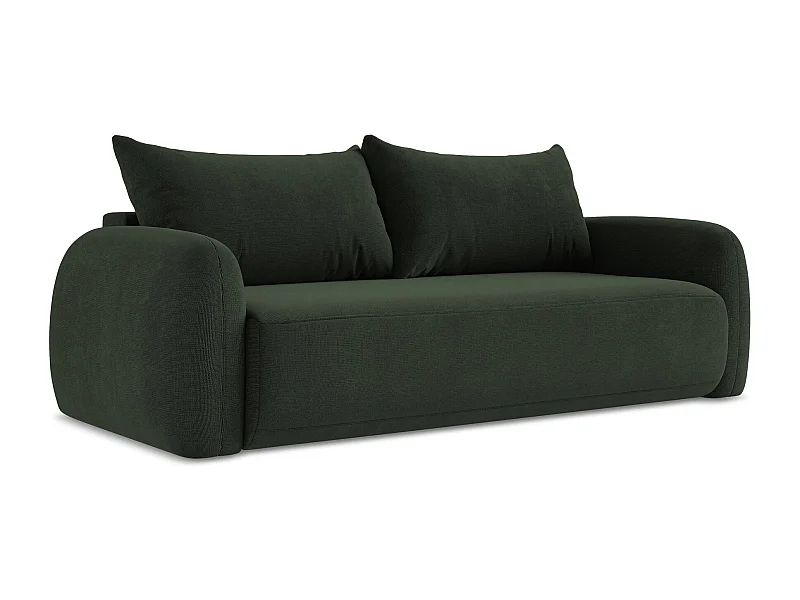 3-Sitzer Sofa mit Schlaffunktion - Strukturstoff - Flaschengrün - HALE