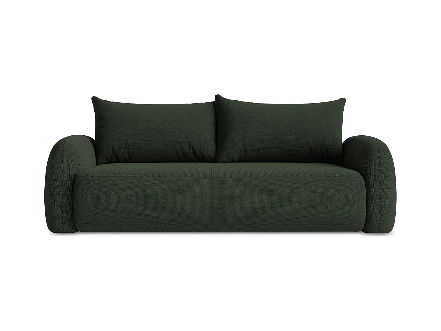 Canapé 3 places convertible en tissu texturé - bouteille verte - HALE