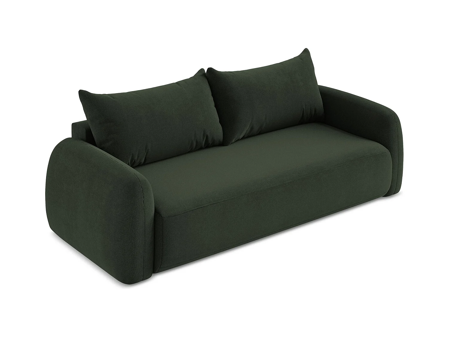 Canapé 3 places convertible en tissu texturé - bouteille verte - HALE