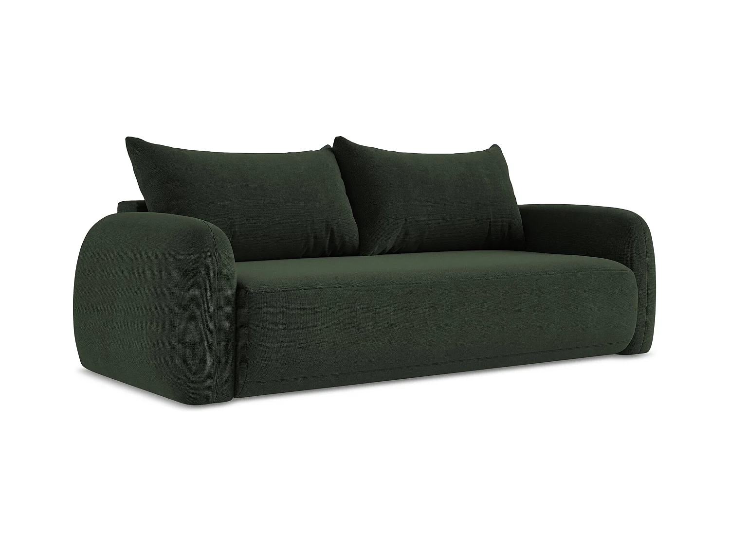 Canapé 3 places convertible en tissu texturé - bouteille verte - HALE
