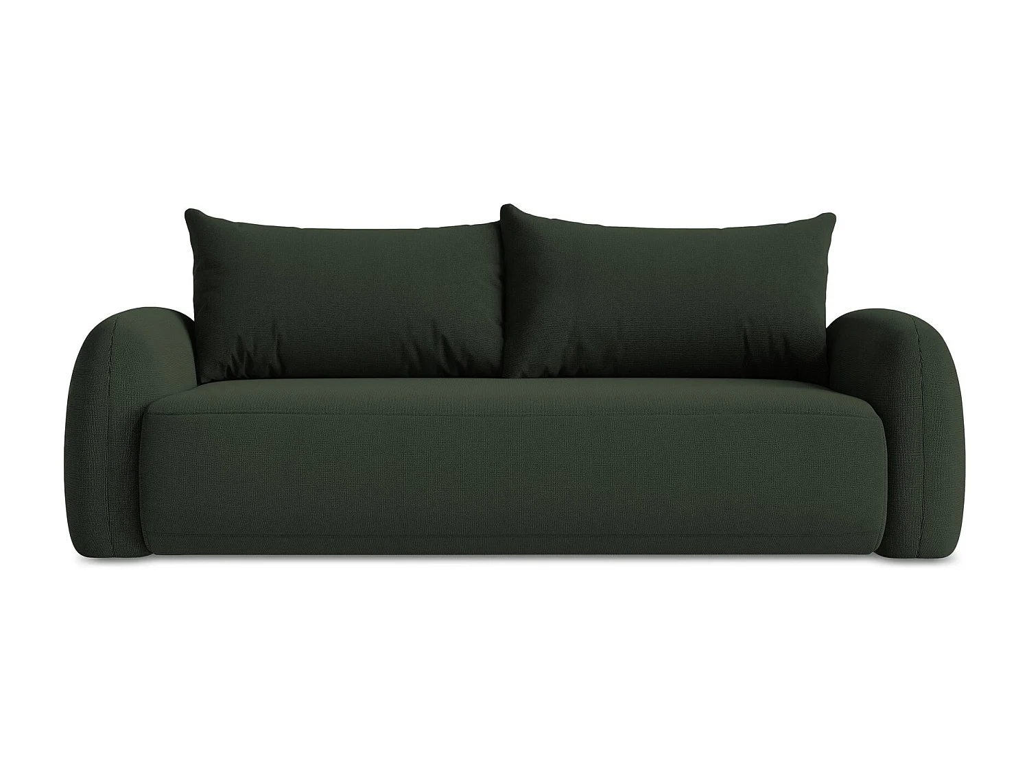 Canapé 3 places convertible en tissu texturé - bouteille verte - HALE