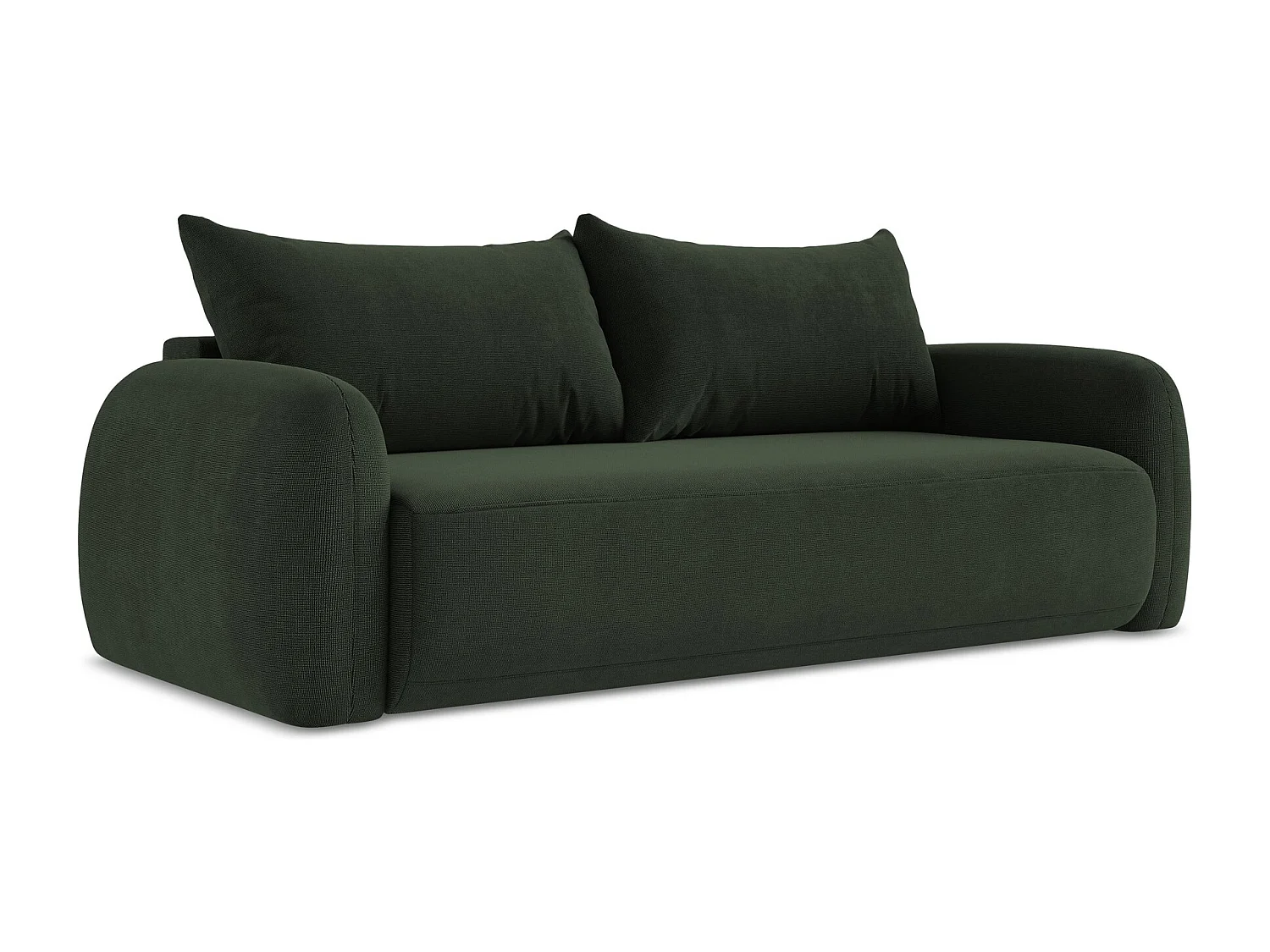 Canapé 3 places convertible en tissu texturé - bouteille verte - HALE