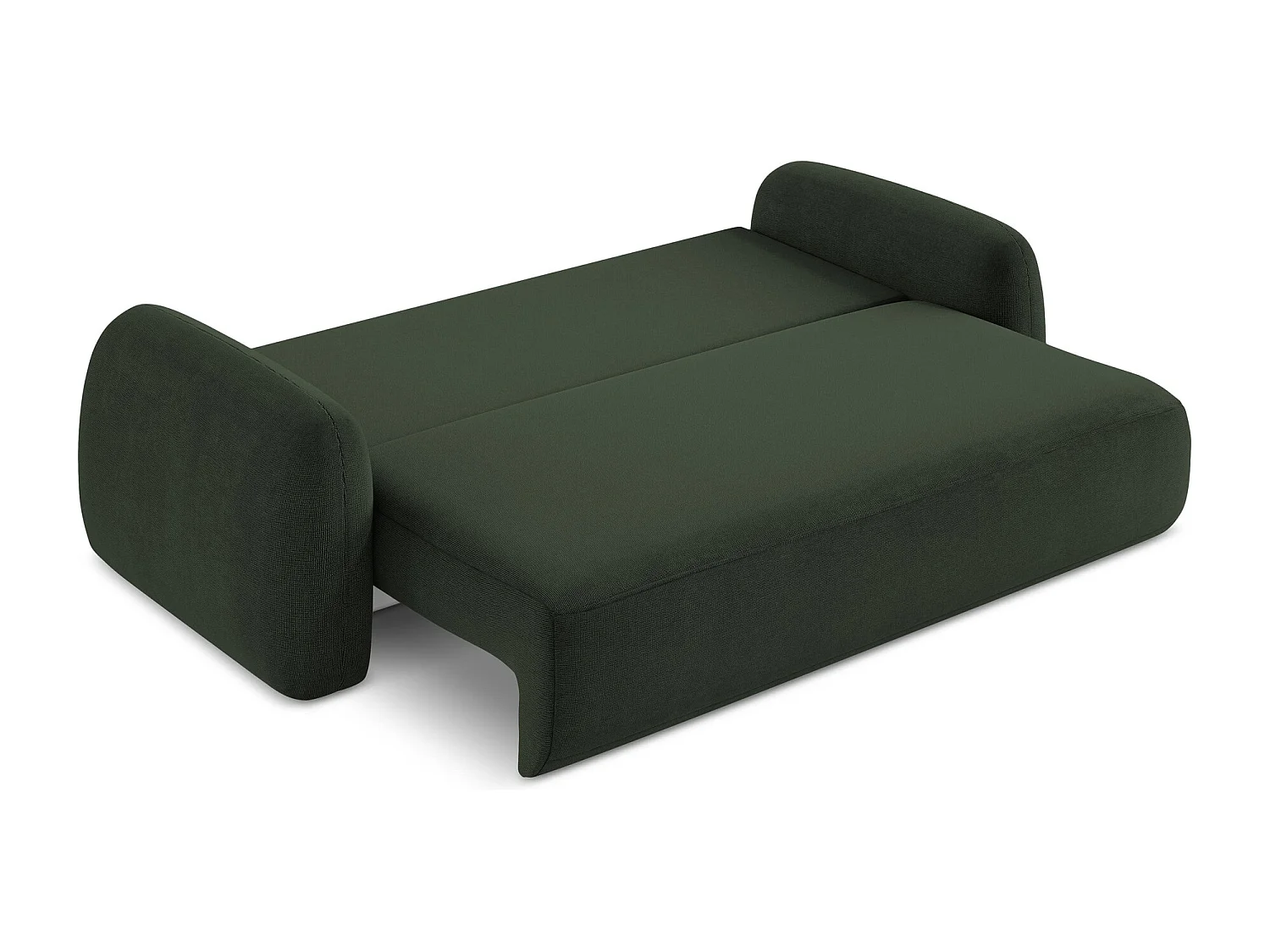 Canapé 3 places convertible en tissu texturé - bouteille verte - HALE