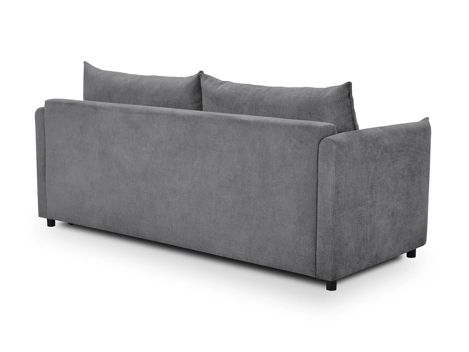 Canapé 3 places convertible en tissu chenille - gris - PIKO
