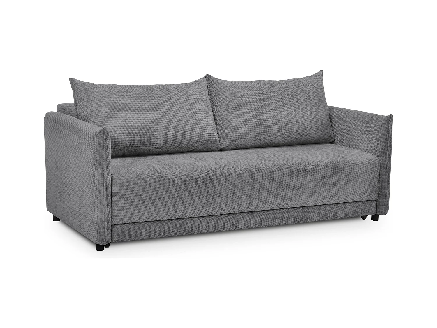 Canapé 3 places convertible en tissu chenille - gris - PIKO
