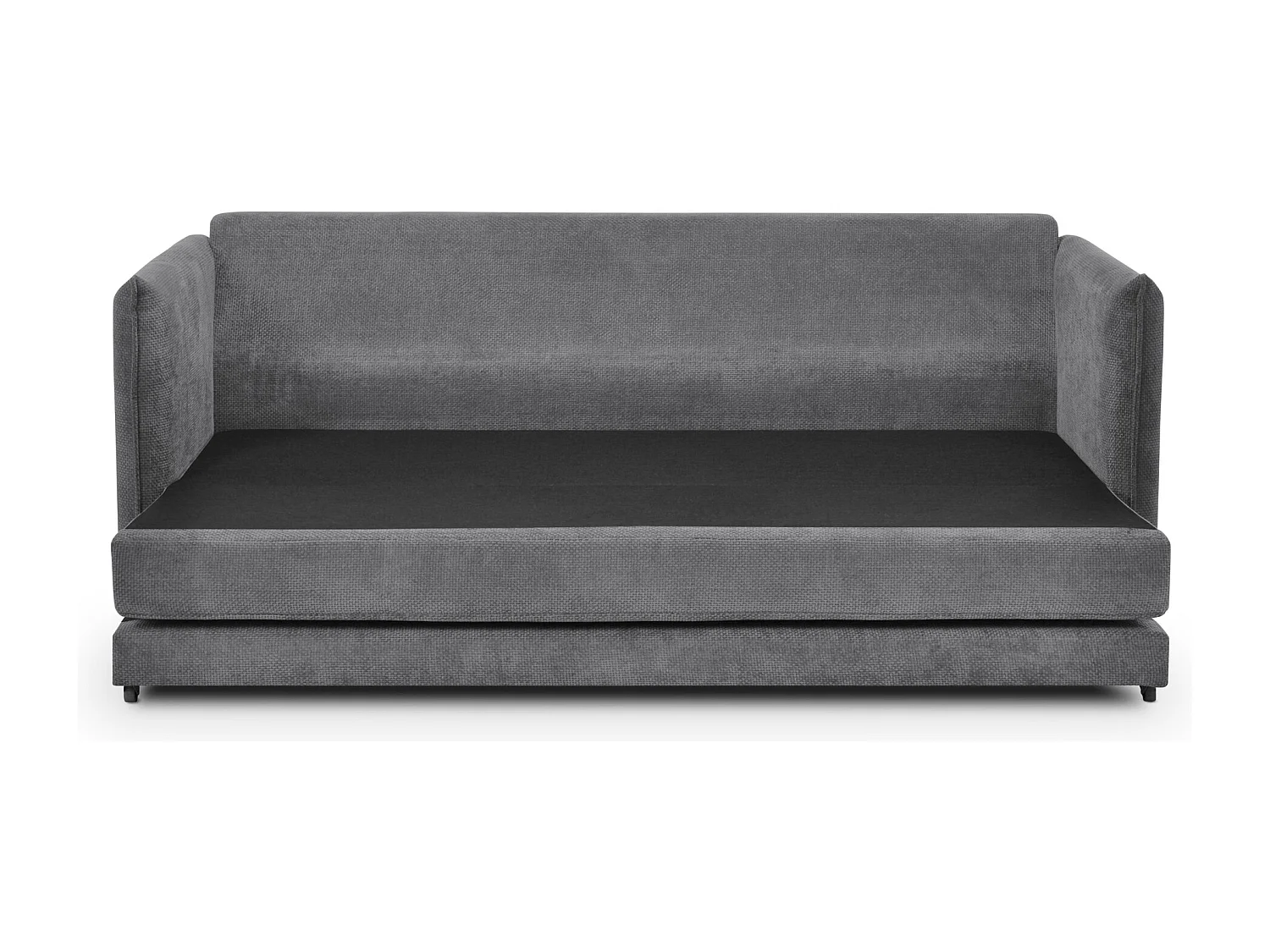 Canapé 3 places convertible en tissu chenille - gris - PIKO
