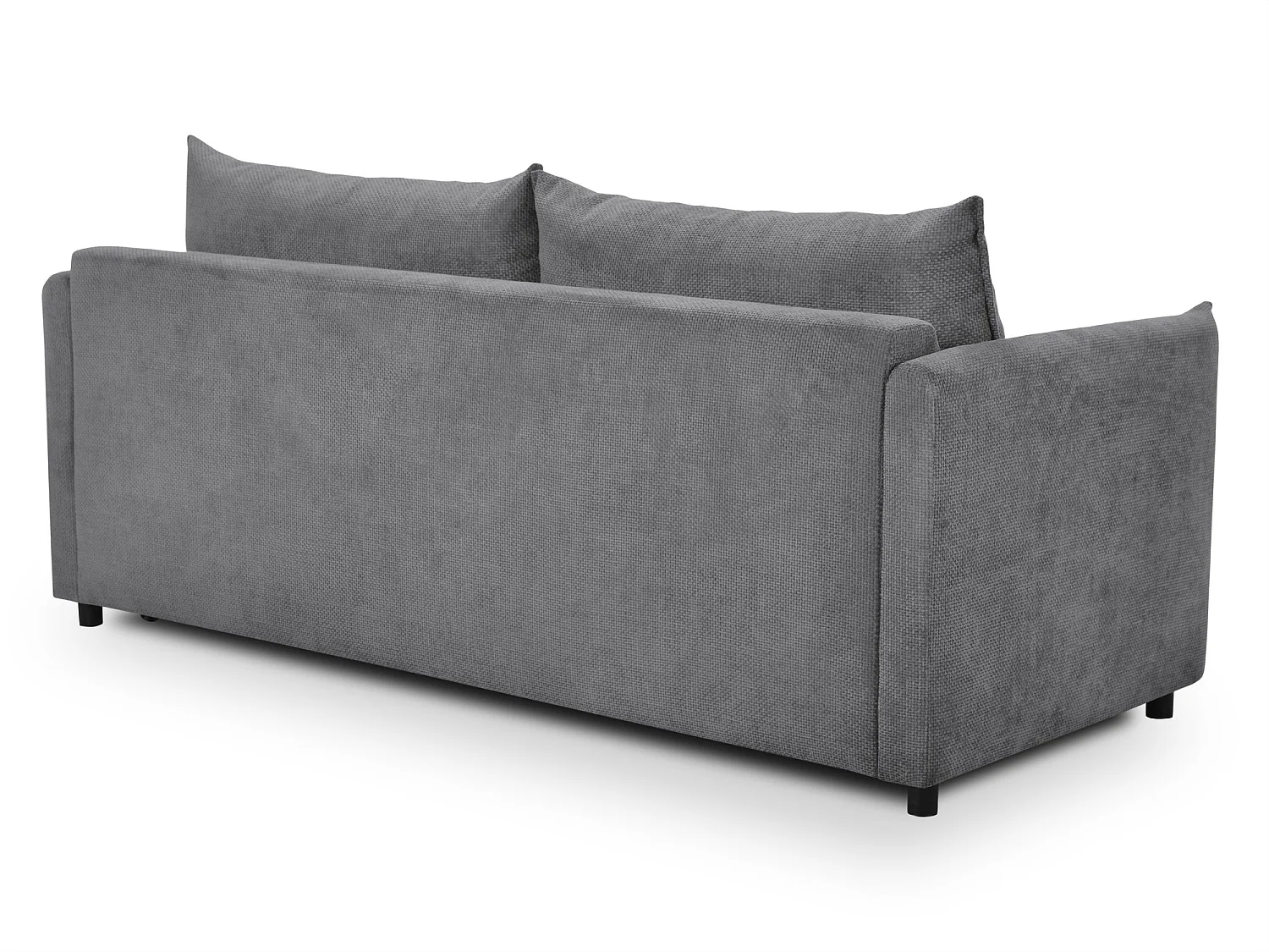 Canapé 3 places convertible en tissu chenille - gris - PIKO
