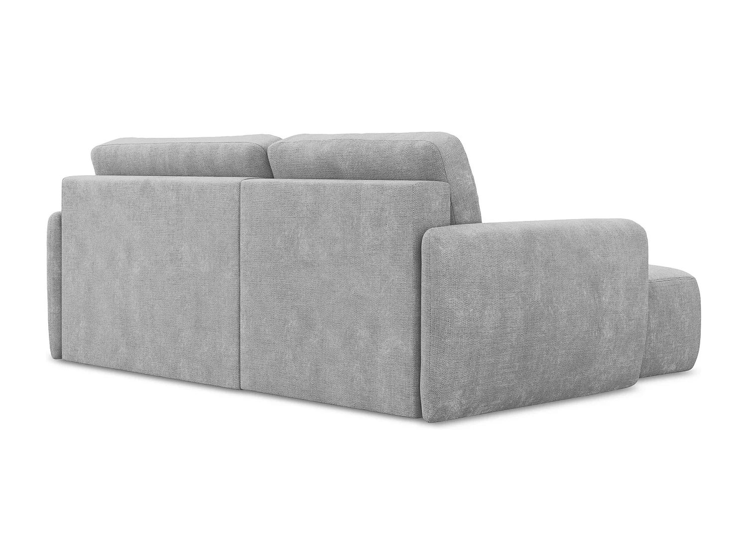 Canapé d’angle 2 places gauche convertible en tissu chenille - gris clair - LILO