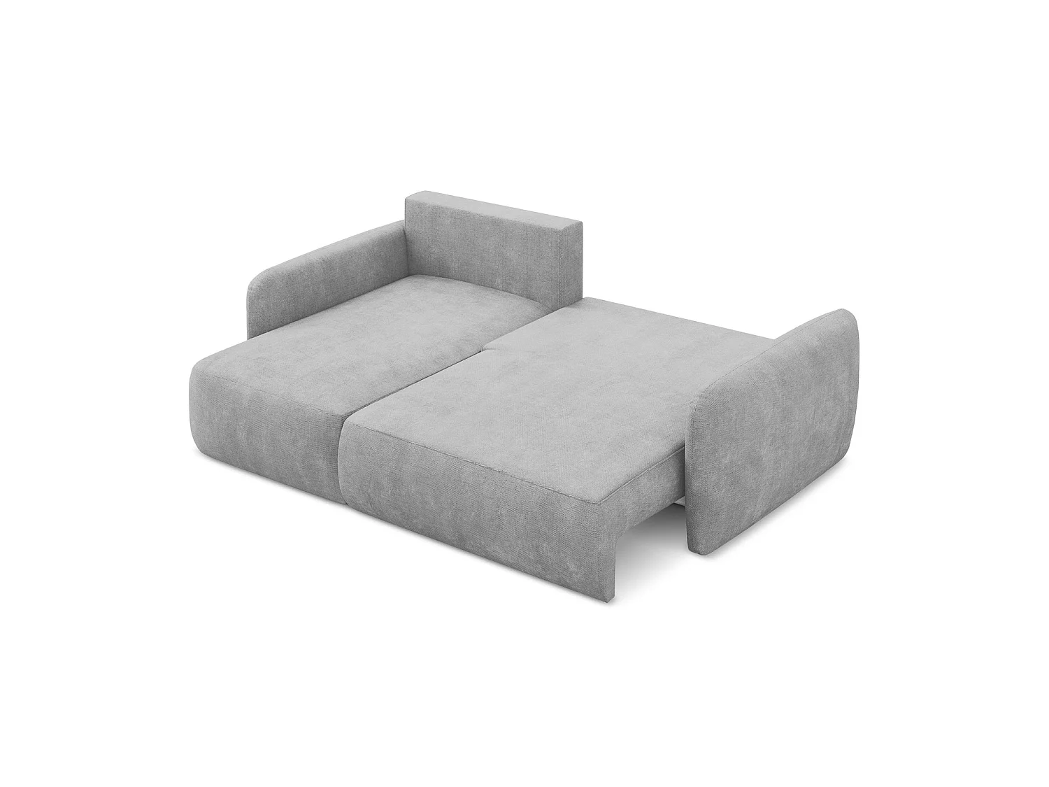 Canapé d’angle 2 places gauche convertible en tissu chenille - gris clair - CORLE