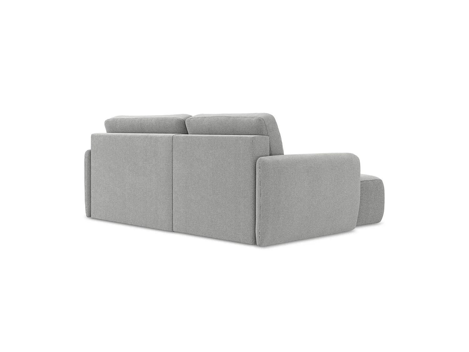 Canapé d’angle 2 places gauche convertible en tissu texturé - gris clair - CORLE
