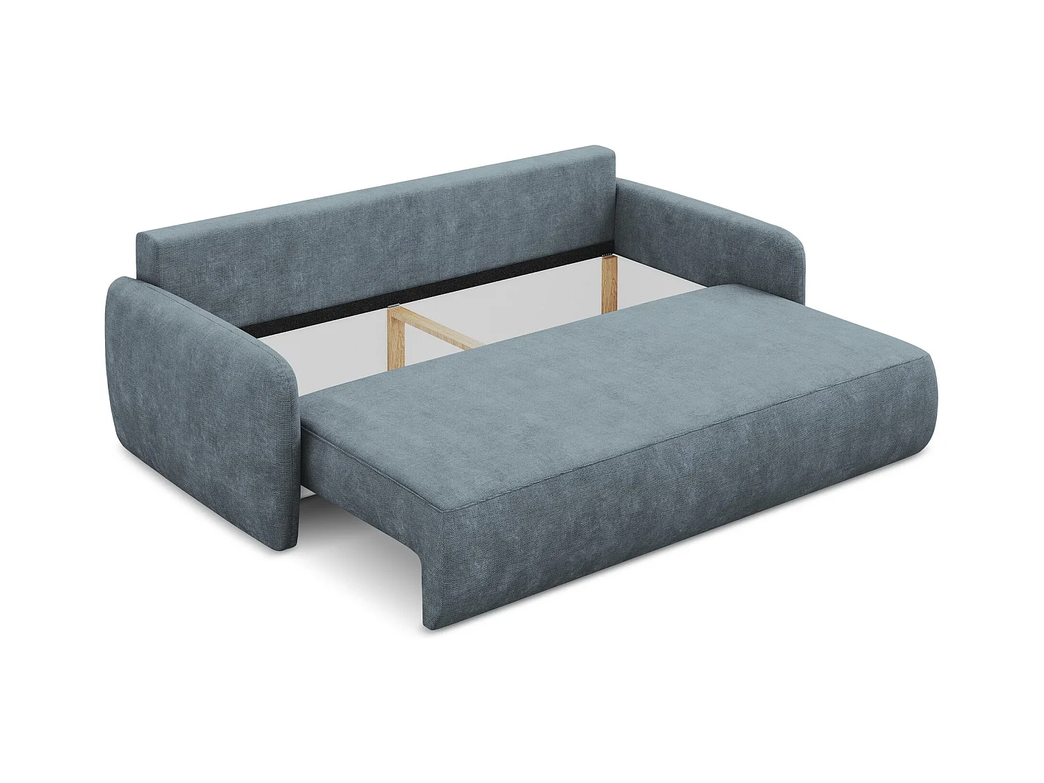 Canapé 3 places convertible en tissu chenille - jeans - LILO