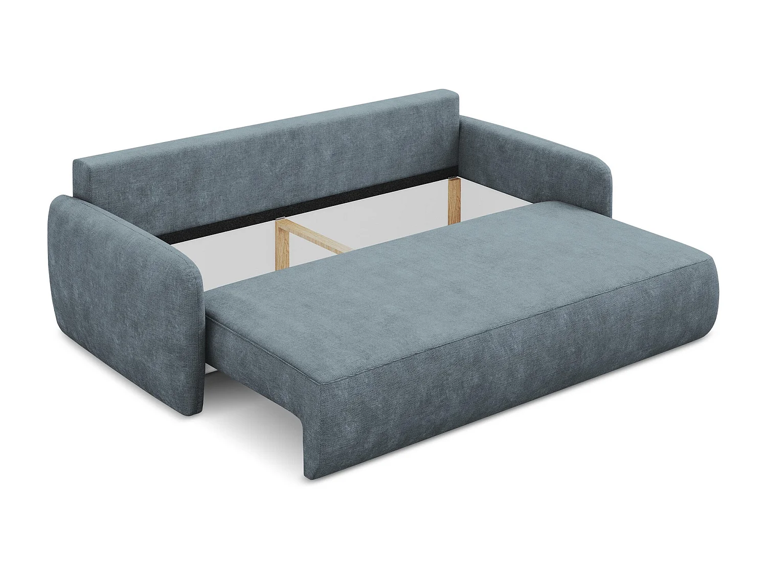 Driezits-slaapbank van jeans chenille stof - LILO