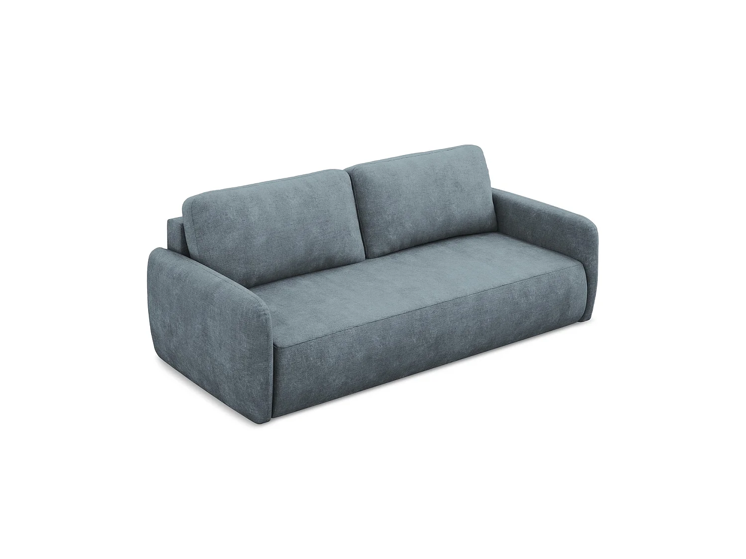 Canapé 3 places convertible en tissu chenille - jeans - CORLE