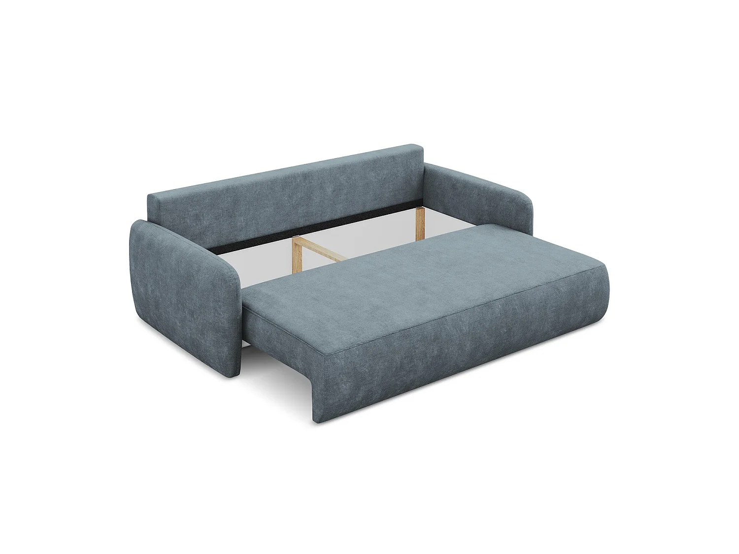 Canapé 3 places convertible en tissu chenille - jeans - CORLE