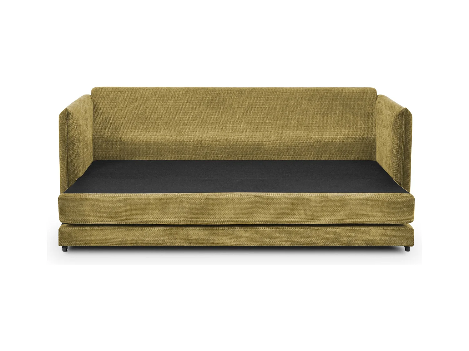 Canapé 3 places convertible en tissu chenille - vert citron - PIKO