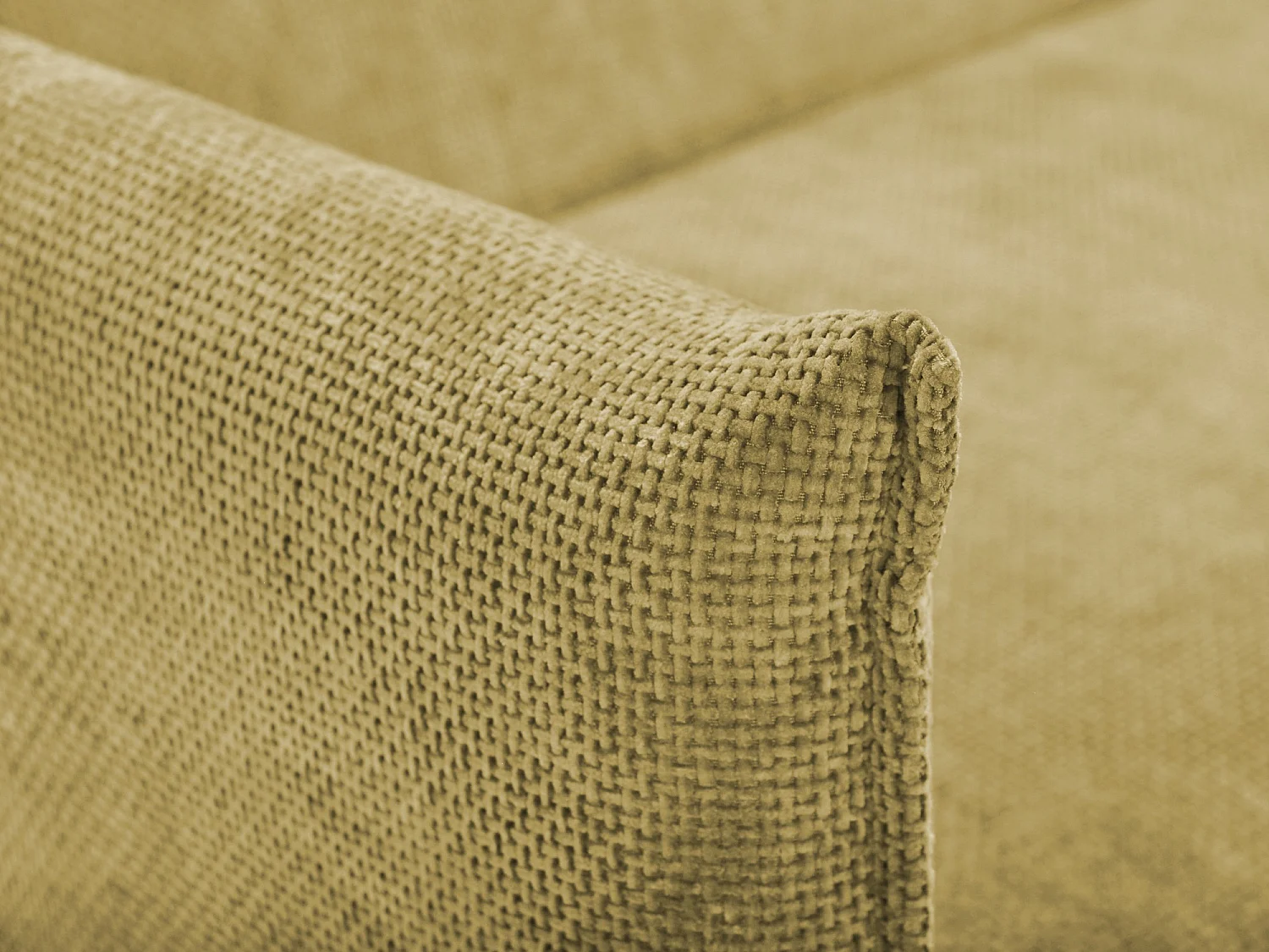 Canapé 3 places convertible en tissu chenille - vert citron - PIKO