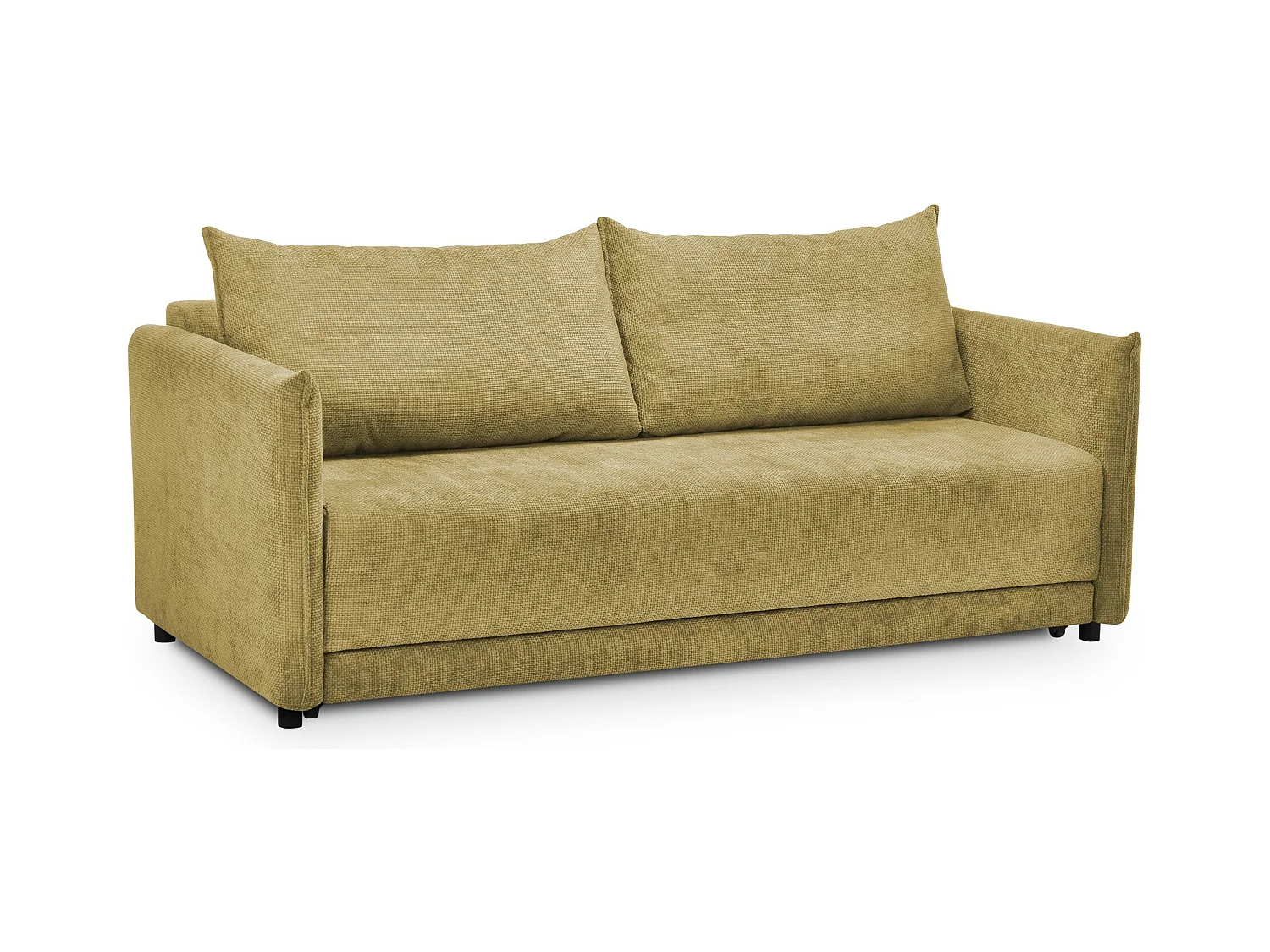 Canapé 3 places convertible en tissu chenille - vert citron - PIKO