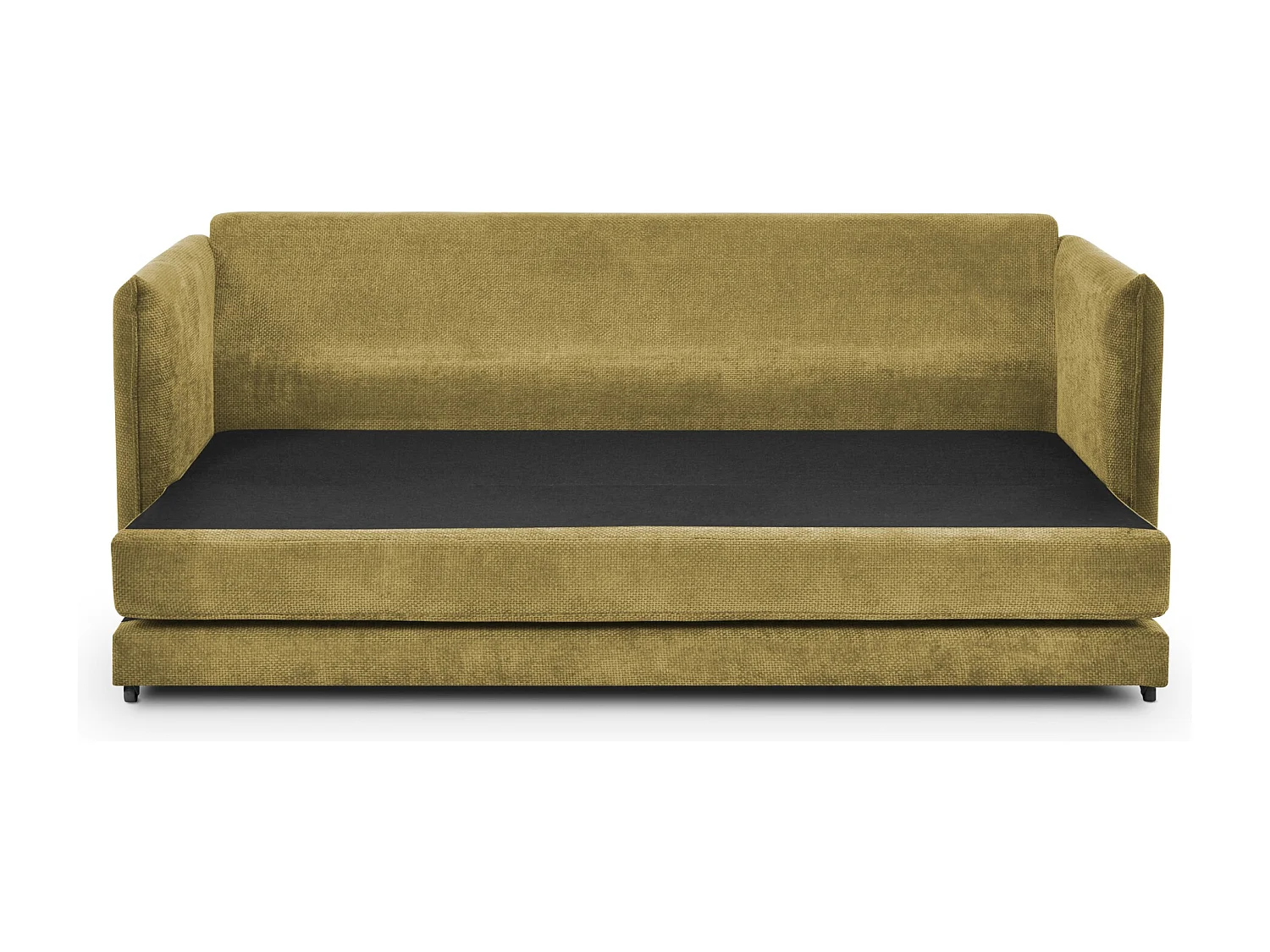 Canapé 3 places convertible en tissu chenille - vert citron - PIKO