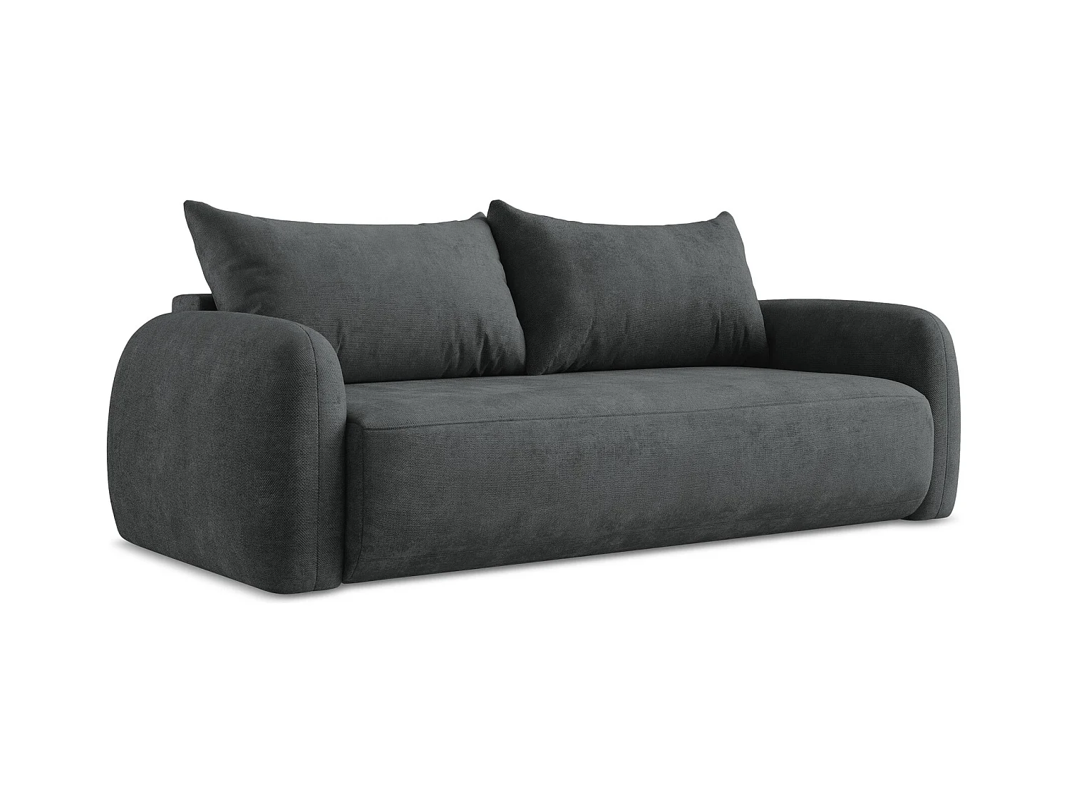 Canapé 3 places convertible en tissu chenille - gris foncé - HALE