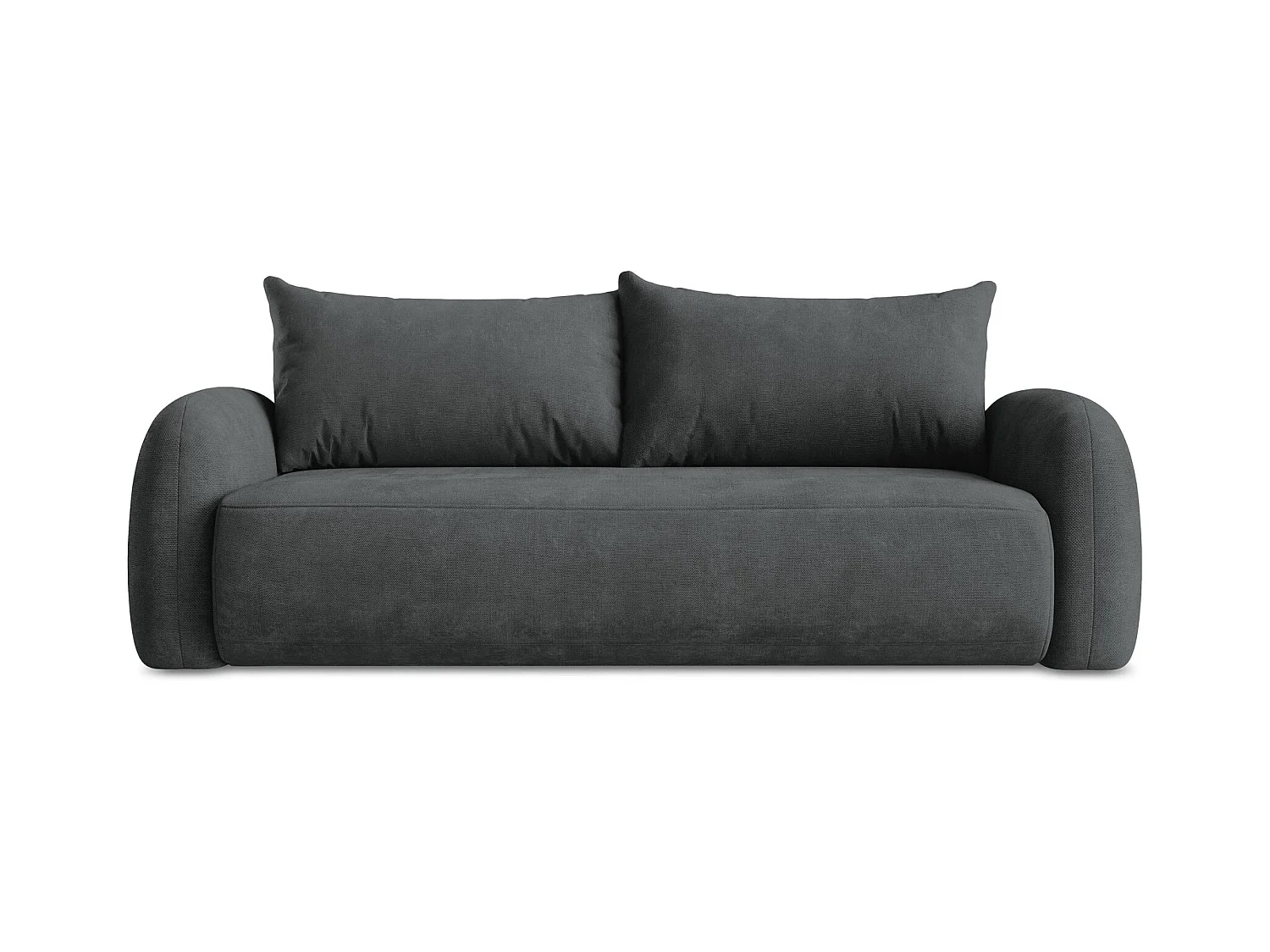 Canapé 3 places convertible en tissu chenille - gris foncé - HALE