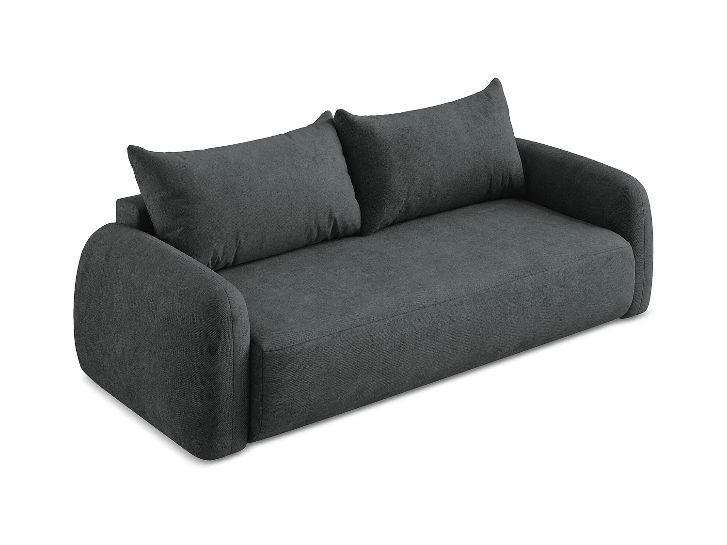 Canapé 3 places convertible en tissu chenille - gris foncé - HALE