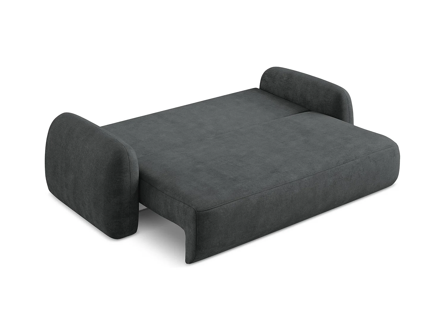 Canapé 3 places convertible en tissu chenille - gris foncé - HALE