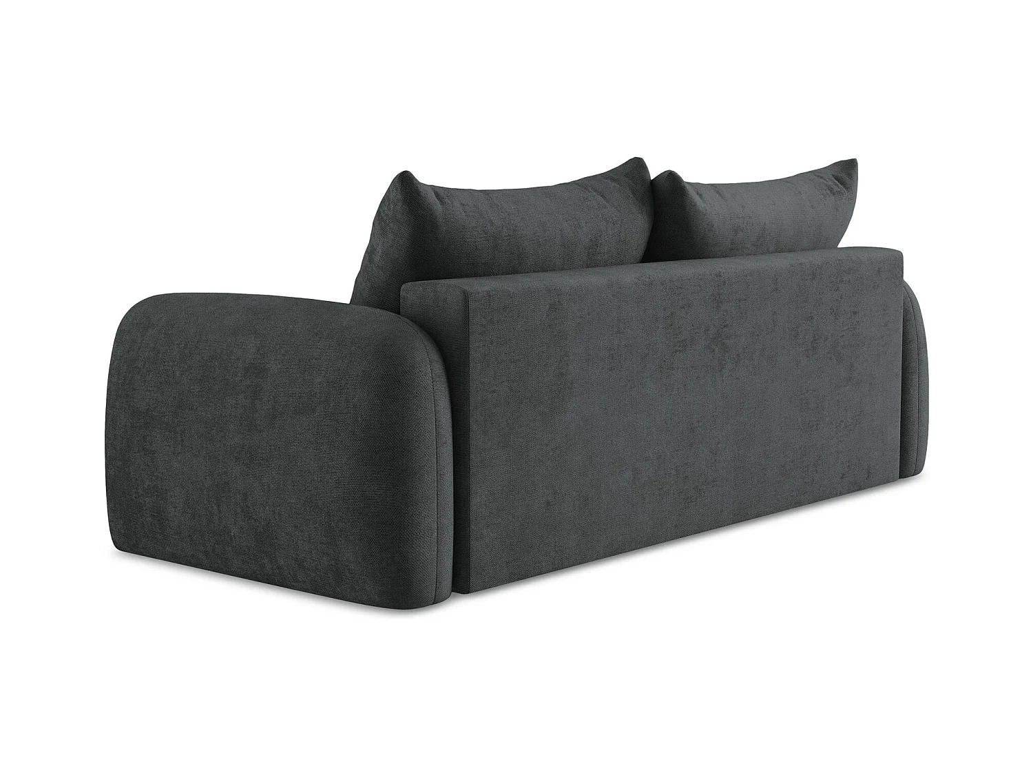Canapé 3 places convertible en tissu chenille - gris foncé - HALE