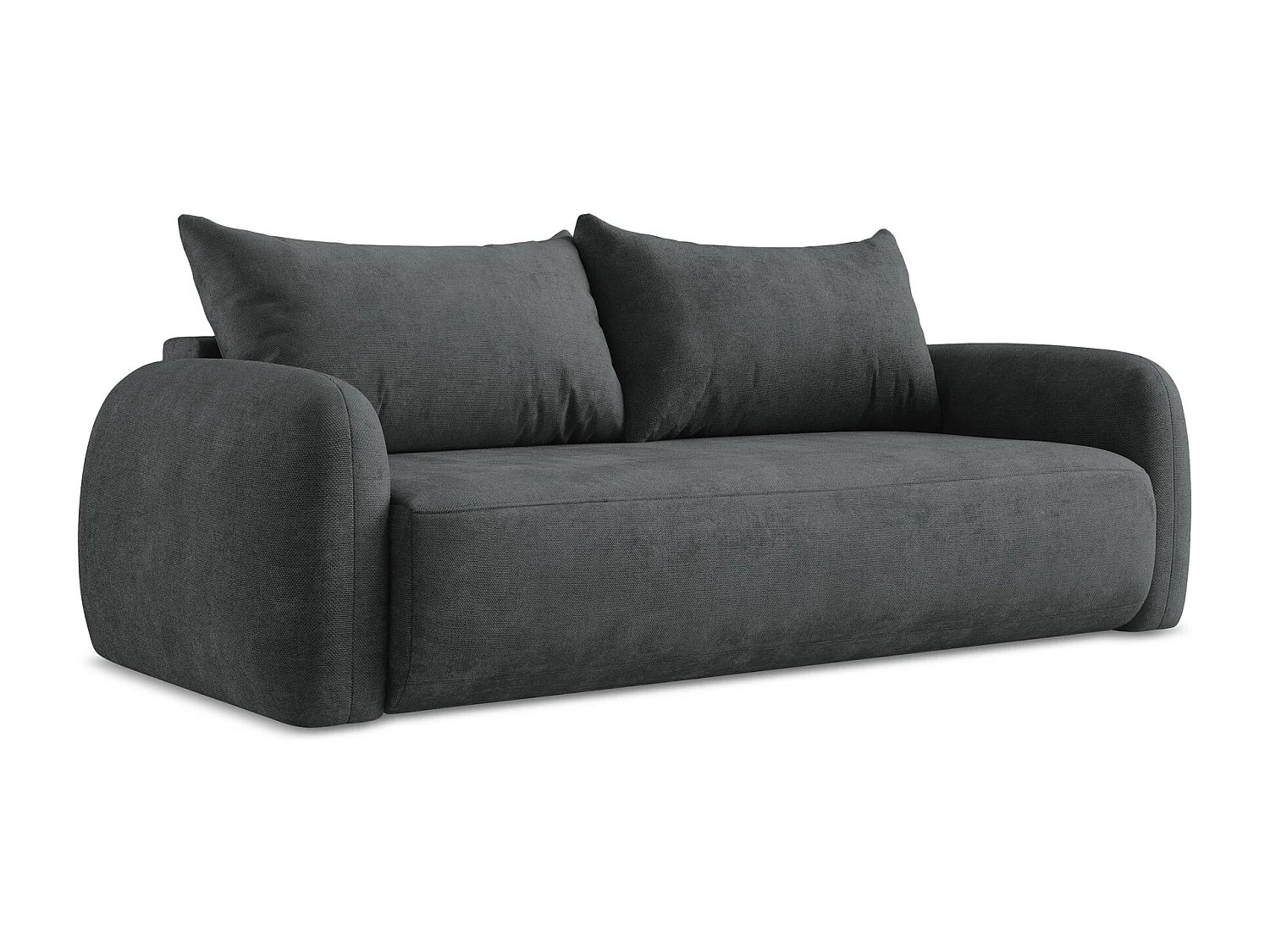 Canapé 3 places convertible en tissu chenille - gris foncé - HALE