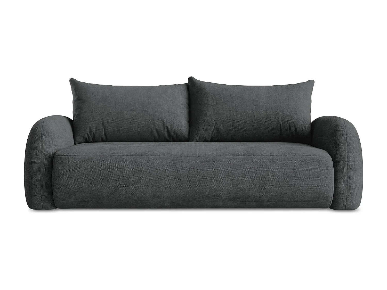 Canapé 3 places convertible en tissu chenille - gris foncé - HALE