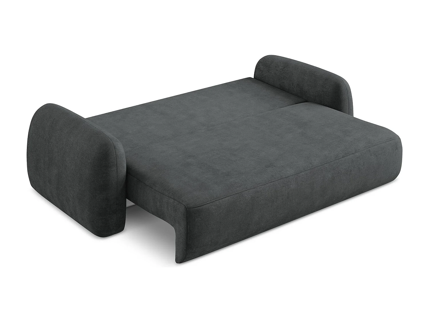 Canapé 3 places convertible en tissu chenille - gris foncé - HALE