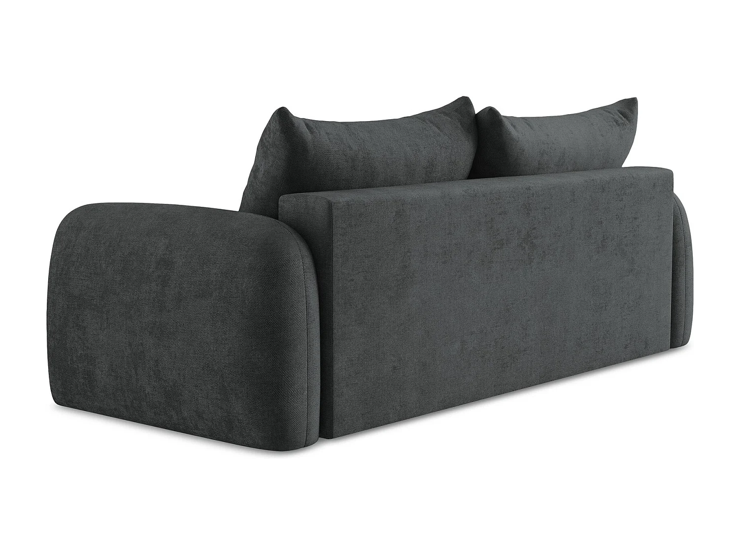 Canapé 3 places convertible en tissu chenille - gris foncé - HALE