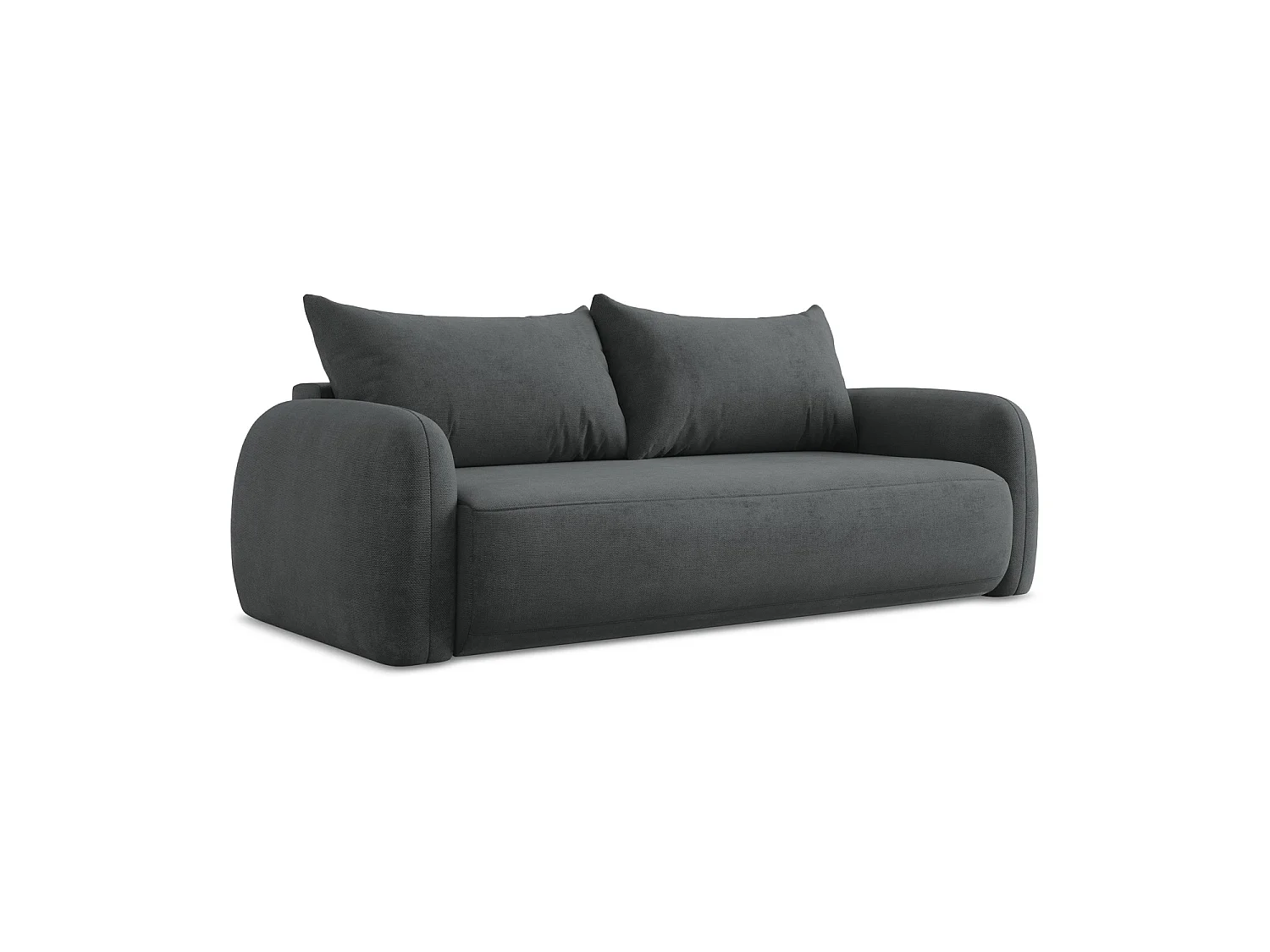 Canapé 3 places convertible en tissu chenille - gris foncé - AMALFI