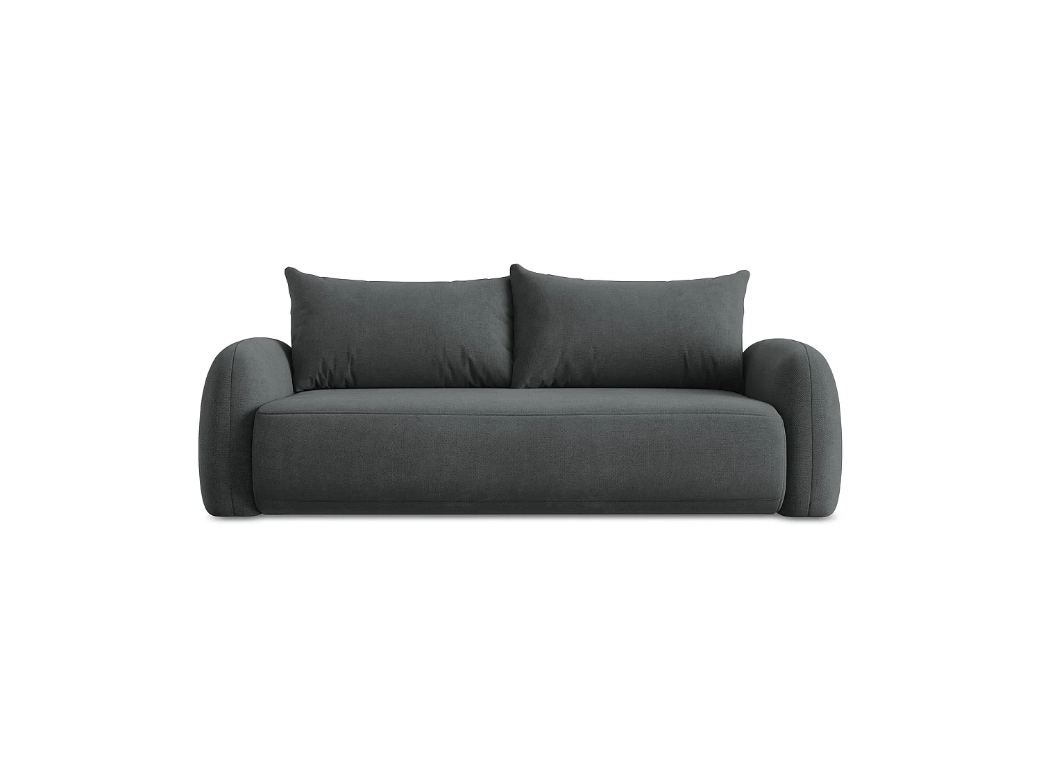 Canapé 3 places convertible en tissu chenille - gris foncé - AMALFI