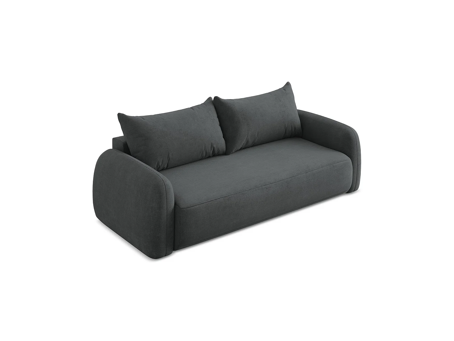 Canapé 3 places convertible en tissu chenille - gris foncé - AMALFI