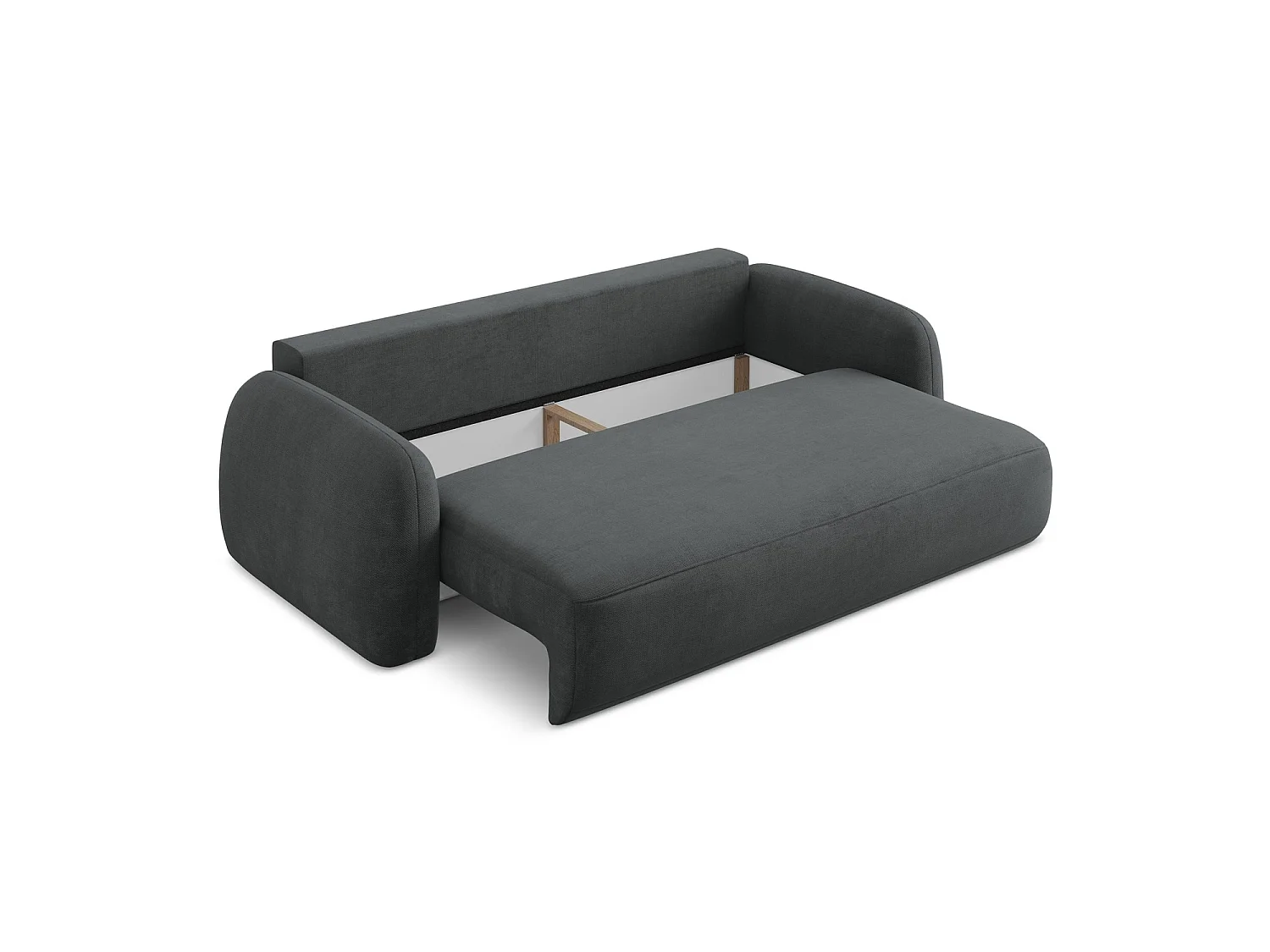 Canapé 3 places convertible en tissu chenille - gris foncé - AMALFI