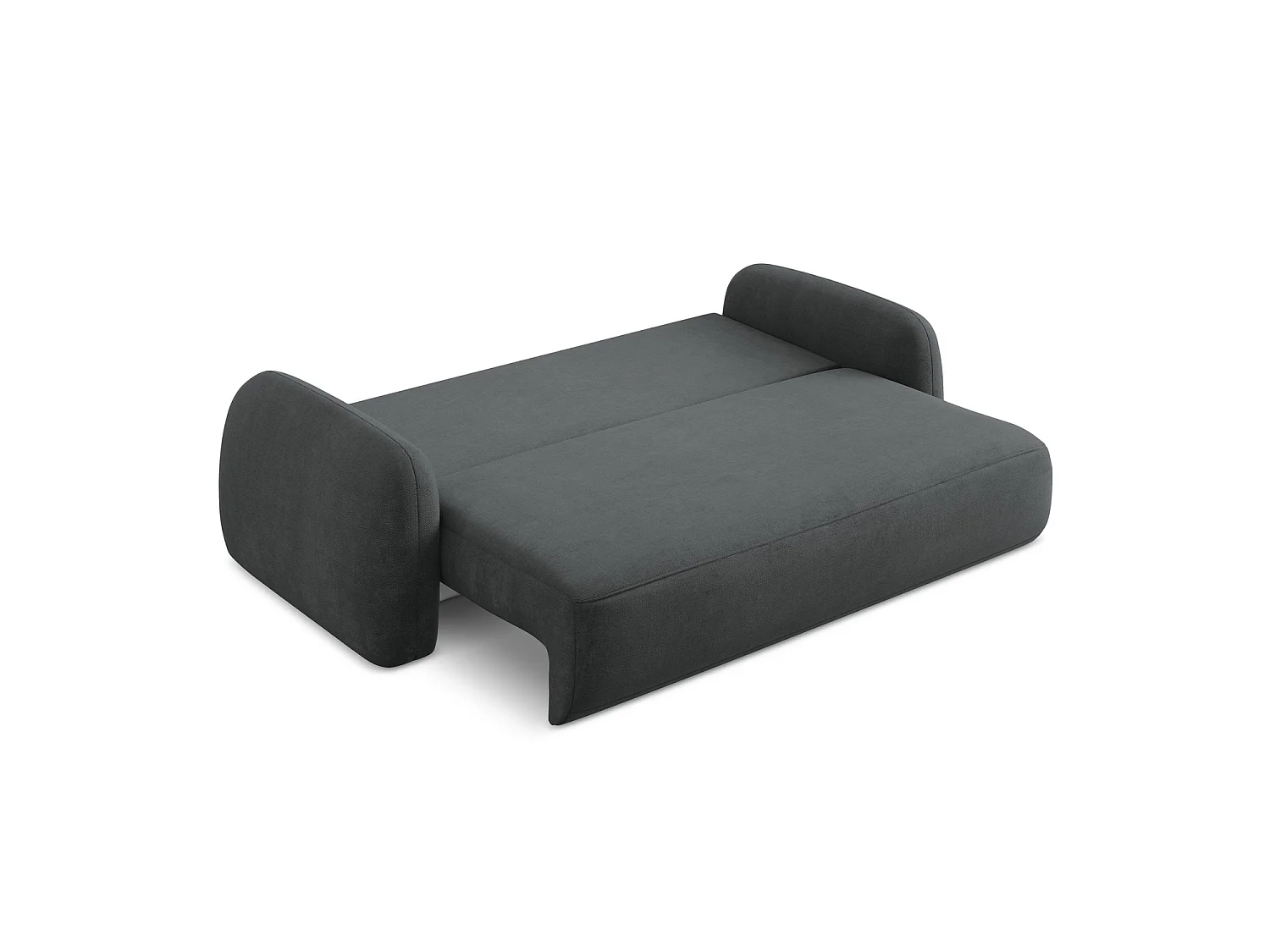 Canapé 3 places convertible en tissu chenille - gris foncé - AMALFI