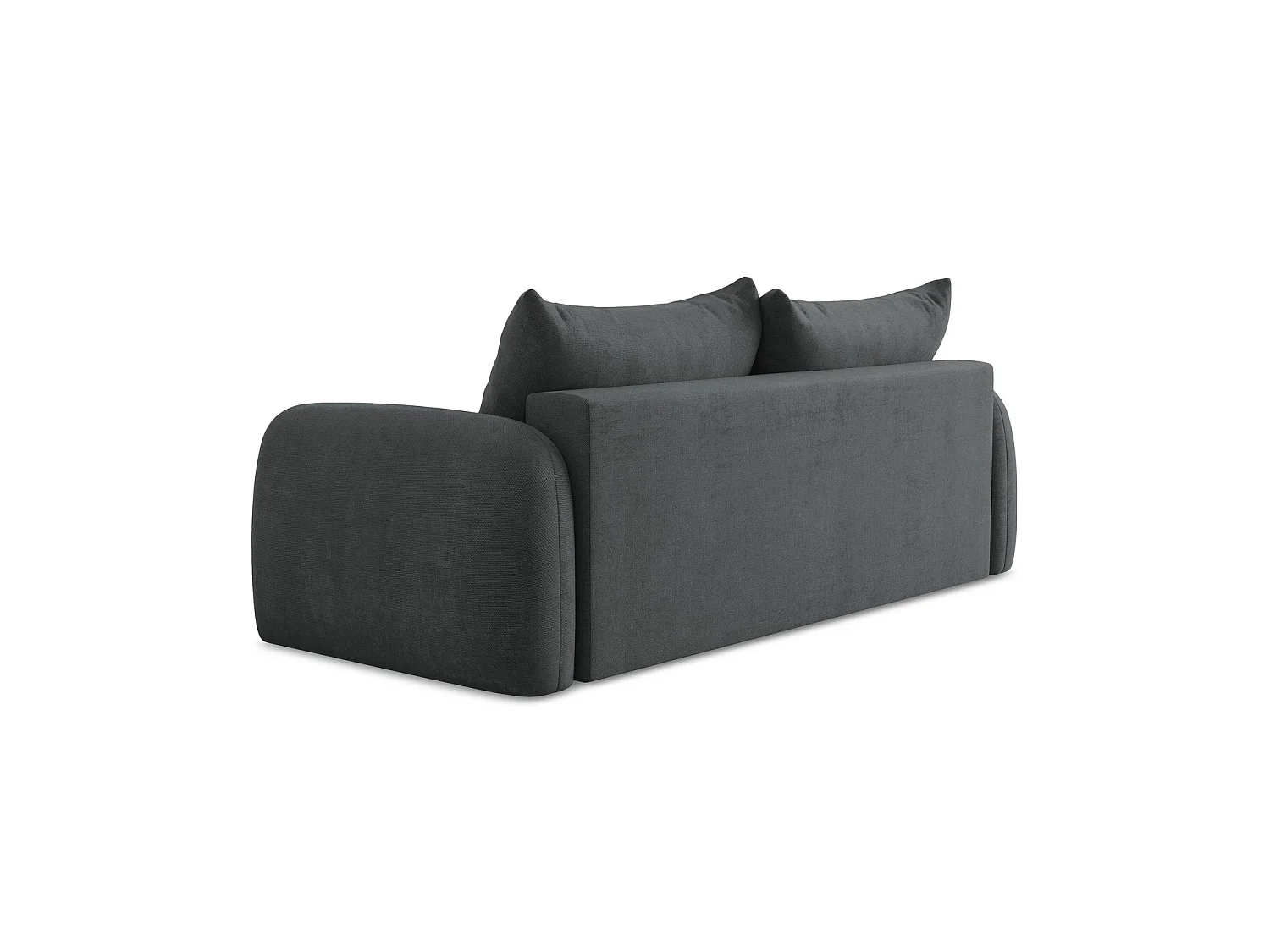 Canapé 3 places convertible en tissu chenille - gris foncé - AMALFI