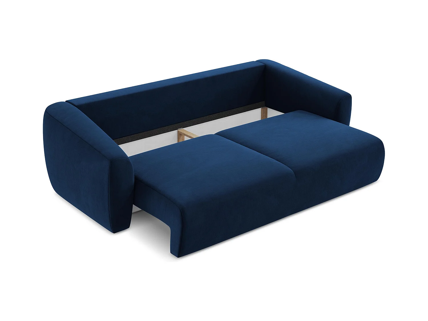 Canapé 3 places convertible en velours - bleu royal - GUAVA