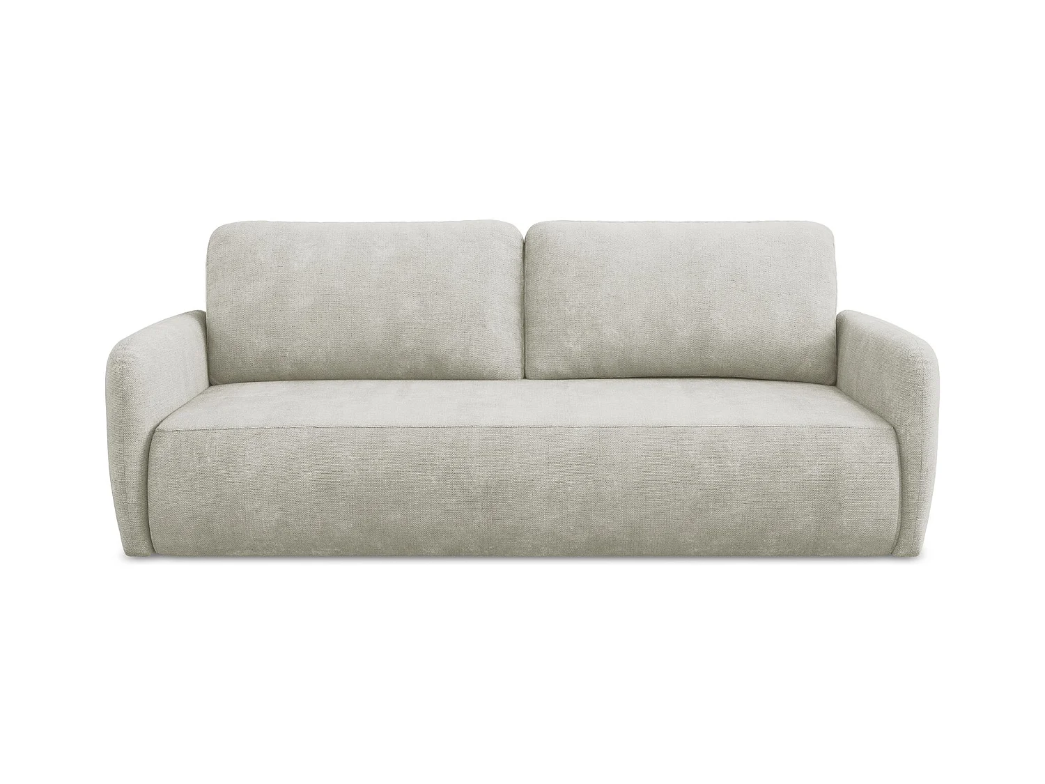 Canapé 3 places convertible en tissu chenille - perle - LILO