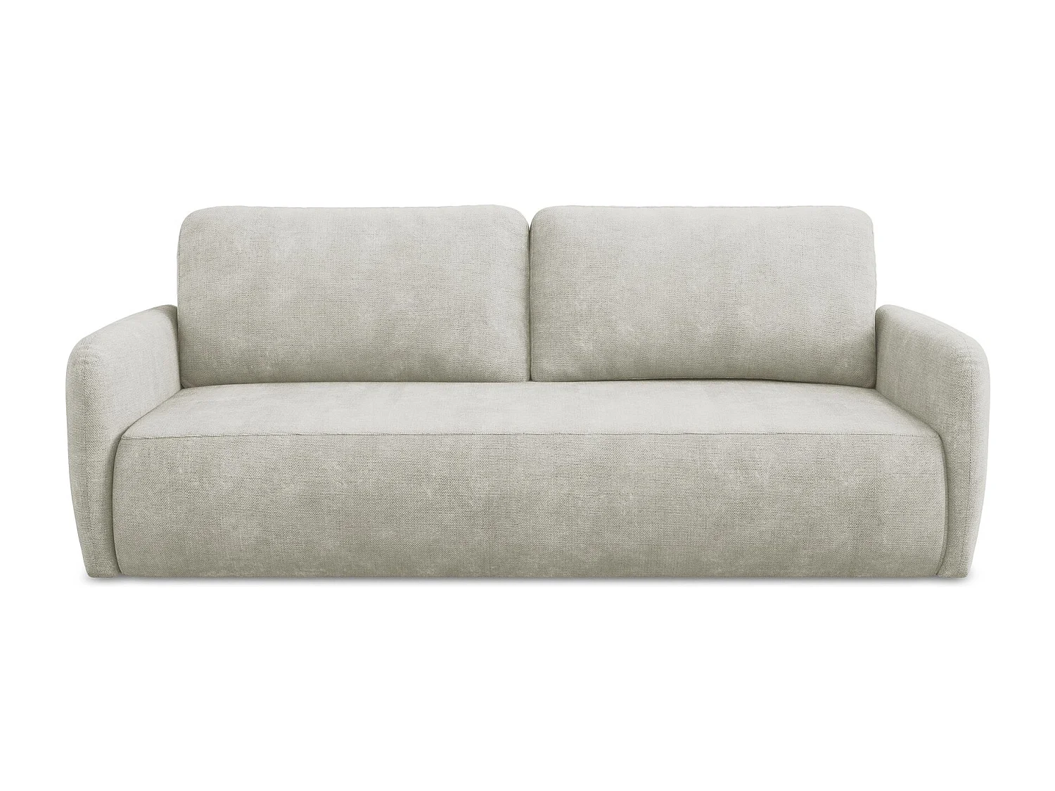 Canapé 3 places convertible en tissu chenille - perle - LILO