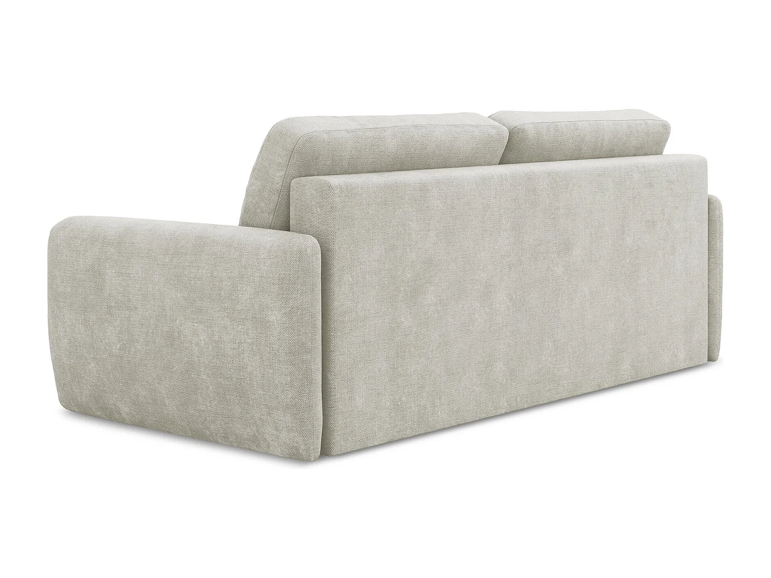 Canapé 3 places convertible en tissu chenille - perle - LILO