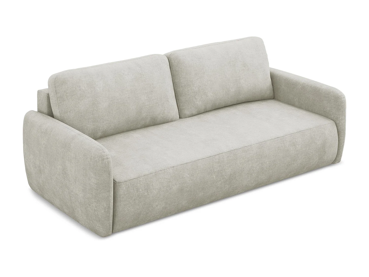 Driezits-slaapbank van parel chenille stof - LILO