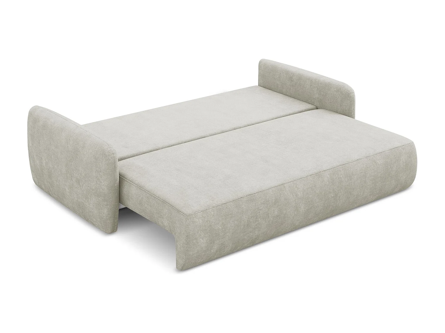 Driezits-slaapbank van parel chenille stof - LILO