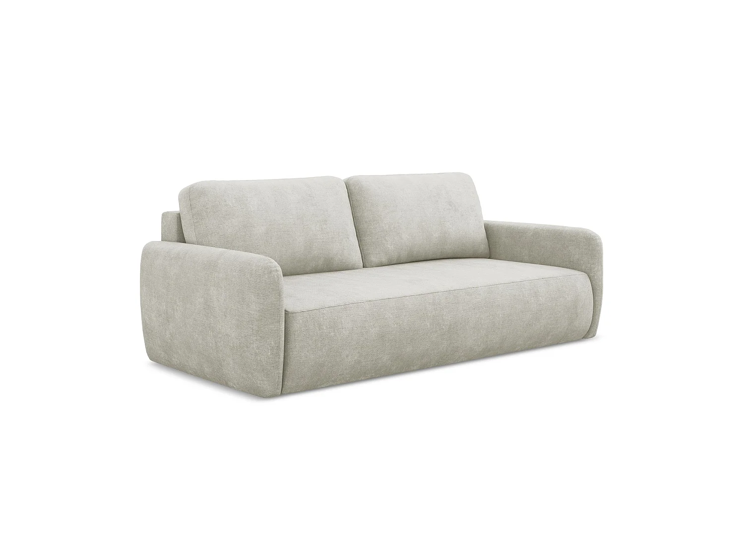 Canapé 3 places convertible en tissu chenille - perle - CORLE