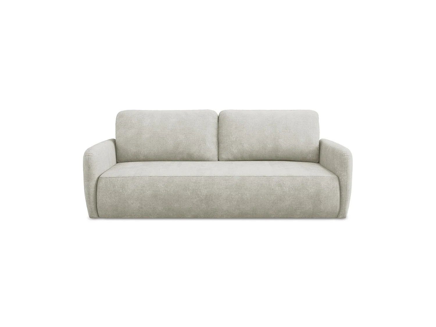 Canapé 3 places convertible en tissu chenille - perle - CORLE