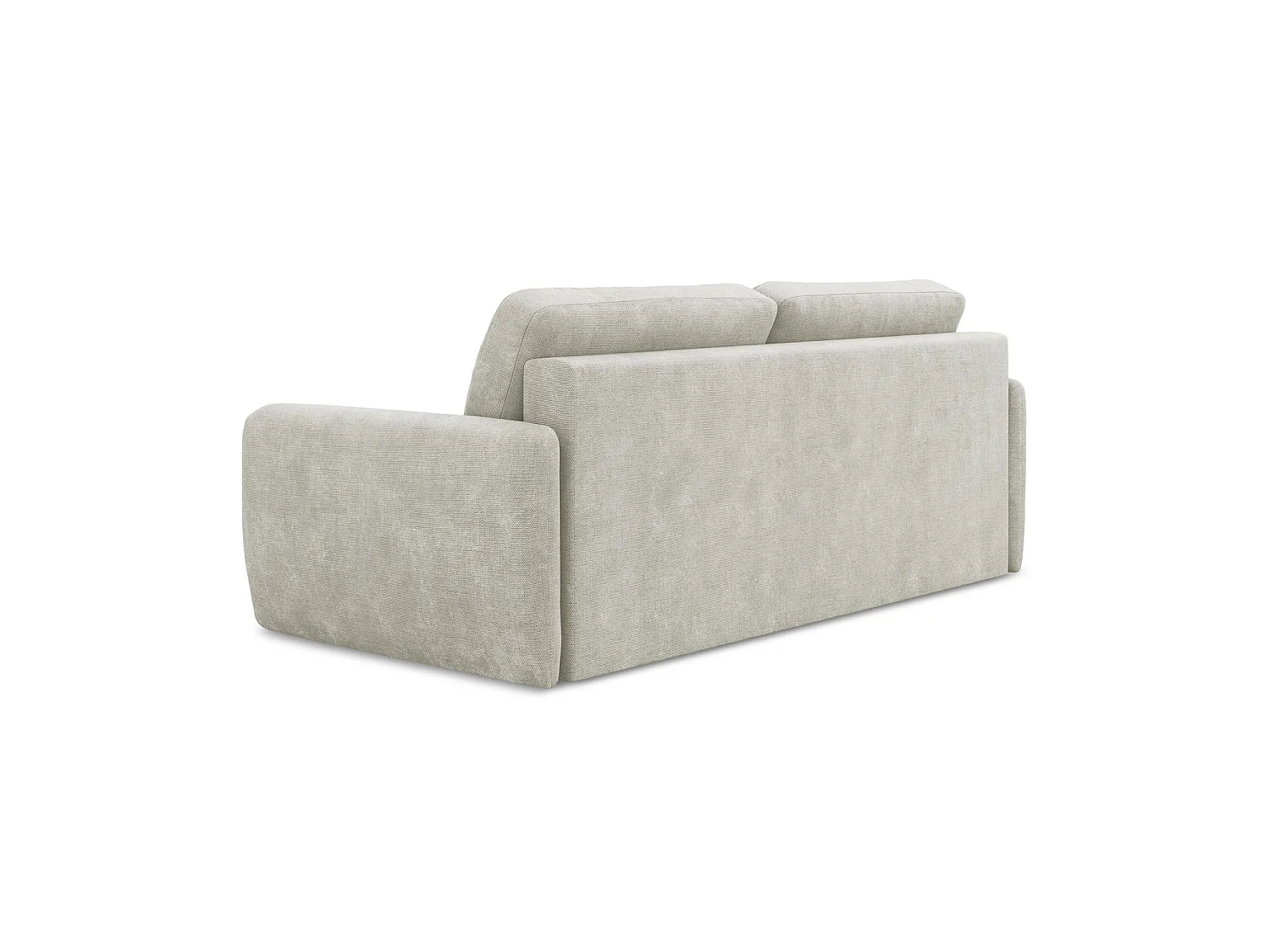 Canapé 3 places convertible en tissu chenille - perle - CORLE